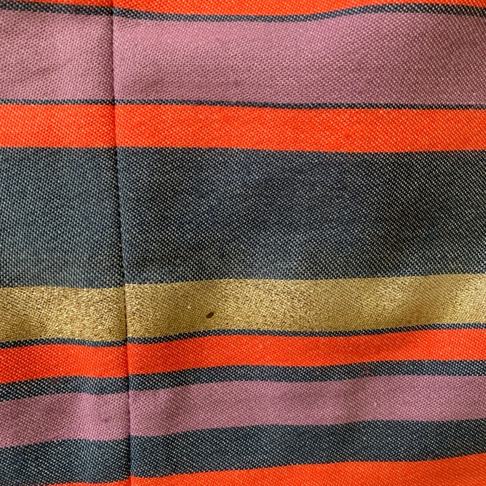 J. Crew Gold metallic stripped mini skirt. - Picture 7 of 8